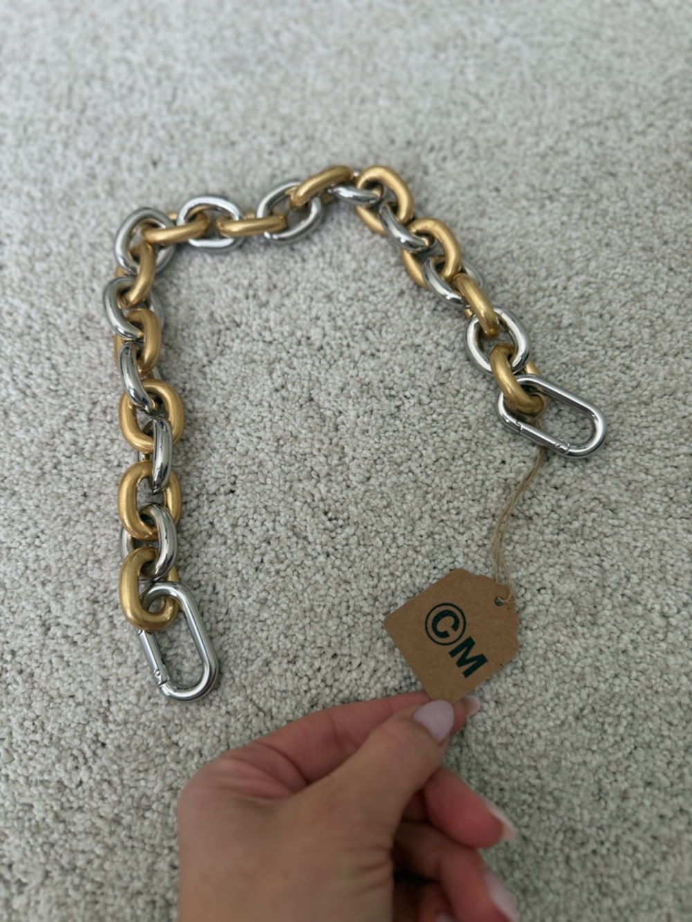 Clare V Shortie Strap - Vintage Gold/Silver Mixed Metal - Picture 3 of 6